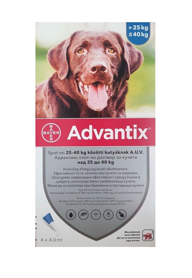 advantix-25-40kg Advantix spot-on for dogs 25-40 kg / Адвантикс спот-он за кучета 25-40 кг - 1 пипета - Image 1