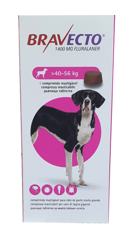 Bravecto / Бравекто дъвчащи таблетки за много големи кучета 40-56 кг - 1 таблетка - Image 1