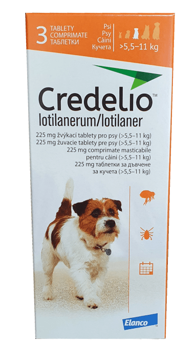 Credelio 225 mg / Кределио 225 мг таблетки за дъвчене за кучета от 5,5 до 11 кг - 1 таблетка - Image 1