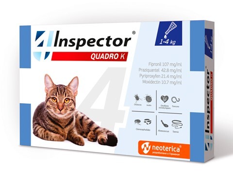 Inspector-Quadro-K-1-4-kg Inspector quadro K spot-on / Инспектор куадро К спот-он за котки 1 - 4 кг 1 пипета - Image 1