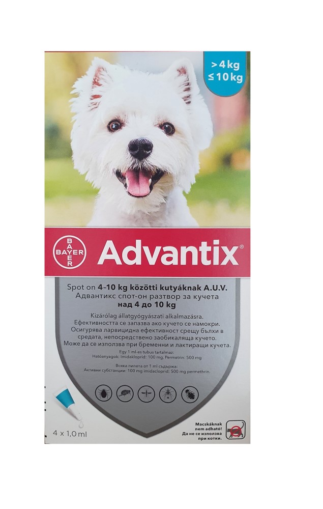 Advantix spot-on for dogs 4-10 kg / Адвантикс спот-он за кучета 4-10 кг - Image 1