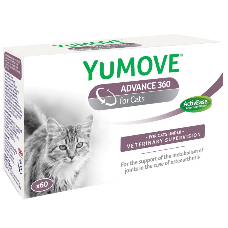 YuMOVE-2020-ADV-360_Cat-60-Pack YuMove Advance 360 for Cats - овкусени таблетки за ставни проблеми с екстракт от зеленоуста мида с усилена формула за котки 60 табл. - Image 1