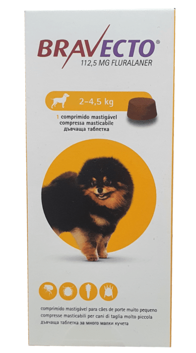 bravecto-2-4.5kg Bravecto / Бравекто дъвчащи таблетки за много малки кучета 2-4.5 кг - Image 1