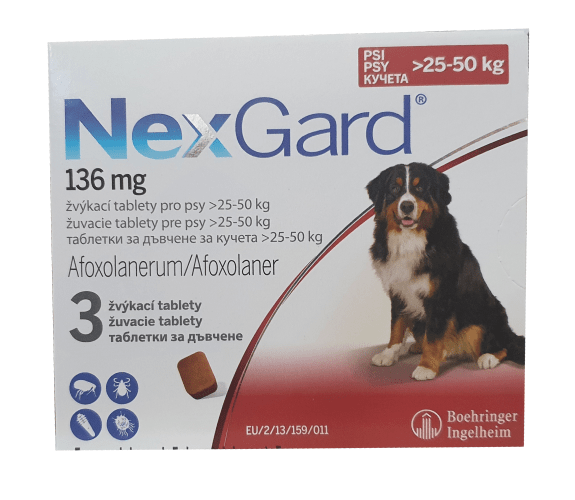 nexgard-25-50 NexGard / Нексгард дъвчаща таблетка за кучета от 25 до 50 кг - Image 1