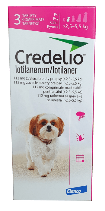 credelio-2.5k-5.5g Credelio 112 mg / Кределио 112 мг таблетки за дъвчене за кучета от 2,5 до 5,5 кг - Image 1