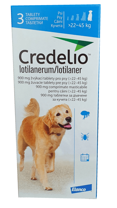 credelio-22-45kg Credelio 900 mg / Кределио 900 мг таблетки за дъвчене за кучета от 22 до 45 кг - Image 1
