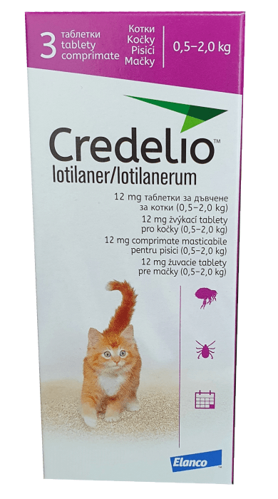 Credelio 12 mg / Кределио 12 мг таблетки за дъвчене за котки от 0,5 до 2 кг - Image 1