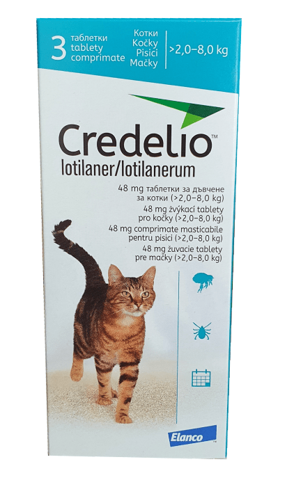 Credelio 48 mg / Кределио 48 мг таблетки за дъвчене за котки от 2 до 8 кг - Image 1