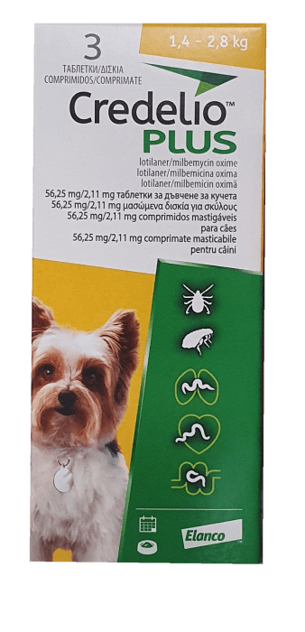 credelio-plus-1-2kg Credelio Plus / Кределио Плюс таблетки за дъвчене за кучета от 1,4 до 2,8 кг - Image 1