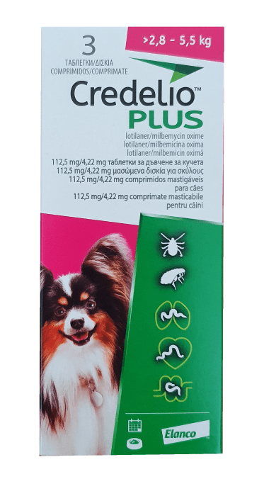 credelio-plus-2.8-5.5 Credelio Plus / Кределио Плюс таблетки за дъвчене за кучета от 2,8 до 5,5 кг - Image 1