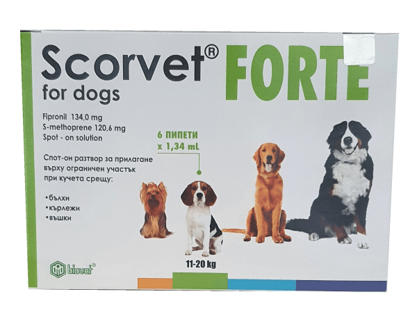 scorvet-11-20kg Scorvet Forte Spot-on Dogs/ Скорвет Форте спот-он за кучета от 11 до 20 кг - Image 1