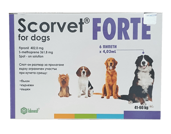 scorvet-41-60kg Scorvet Forte Spot-on Dogs/ Скорвет Форте спот-он за кучета от 41 до 60 кг - Image 1