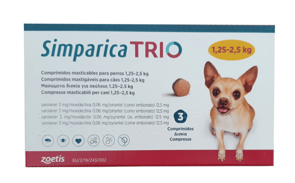 simparica-trio-1.25-2.5kg Simparica Trio / Симпарика трио таблетки за дъвчене за кучета от 1,25 до 2,5 кг - Image 1