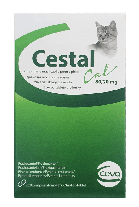 cestal-cat-6x8 Cestal Cat / Цестал кат 6x8 овкусени таблетки за котки - Image 1