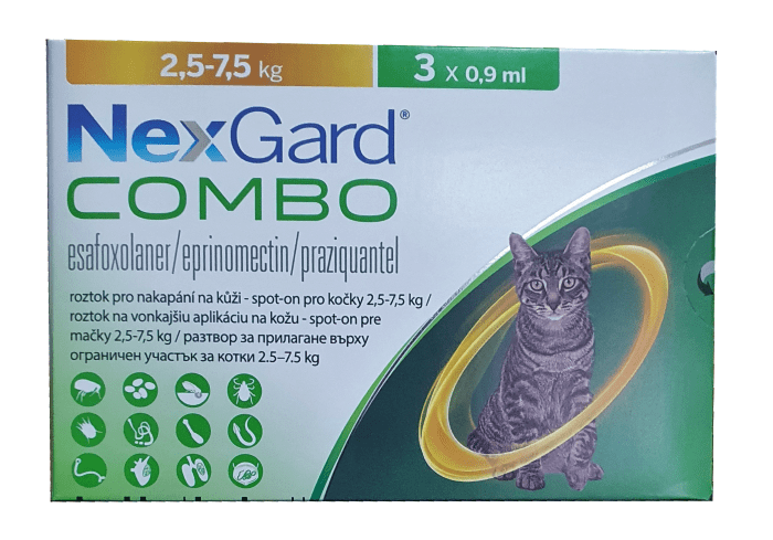 NexGard Combo / Нексгард Комбо разтвор за котки от 2,5 до 7,5 кг - Image 1