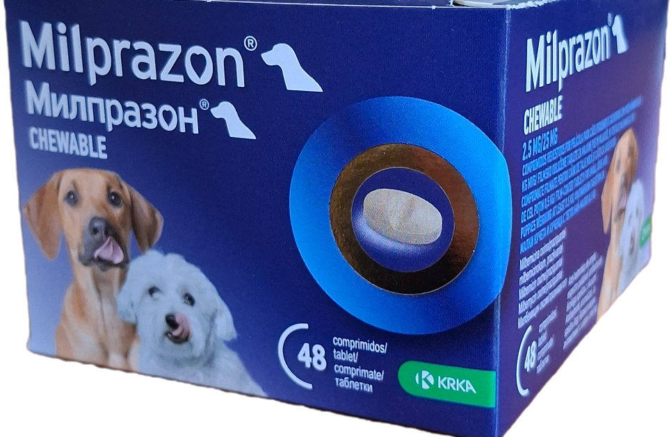 20250603_151339 Milprazon 2.5 mg/25 mg / Милпразон 2,5 мг/25 мг овкусени таблетки за малки кучета и кученца с тегло 0,5 – 5 кг - Image 1