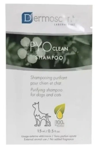 PYOclean-Dermoscent-szampon-pies-kot-15-ml-saszetka Dermoscent Pyoclean, лечебен шампоан при кожни инфекции – 15 мл. - Image 1