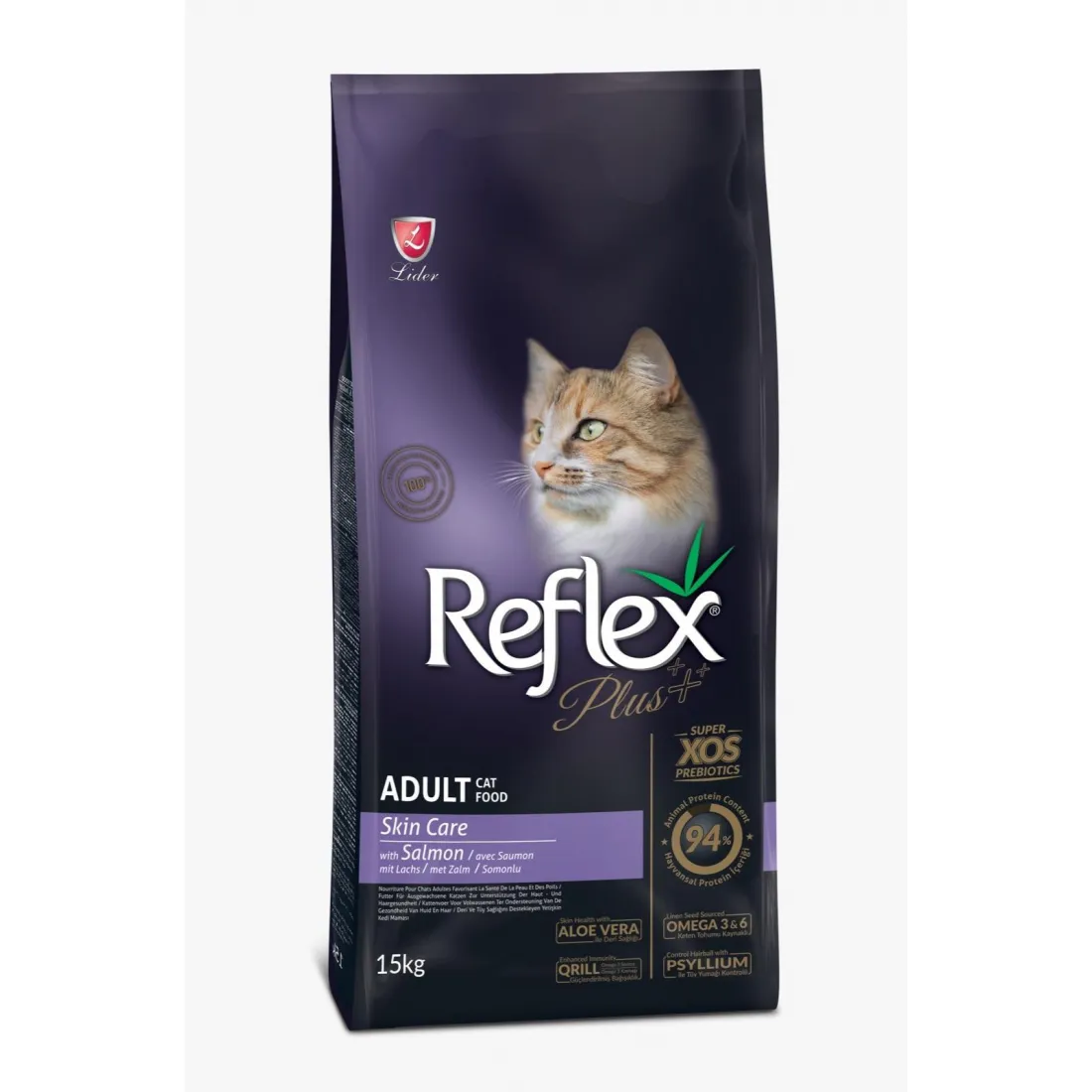 REFLEX SKIN CARE-1100x1100h Reflex Plus Cat Skin Care Salmon / Пълноценна храна за израснали котки, с грижа за кожата - 15 кг. - Image 1