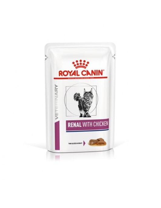 vhn-vital-support-renal-cat-wet-chicken-cig-pouch-85gr-packshot-530x686 Royal Canin VHN Feline Renal Chicken / Лечебна храна в пауч за котки с бъбречна недостатъчност. Хапки с пиле.- пауч 85г - Image 1