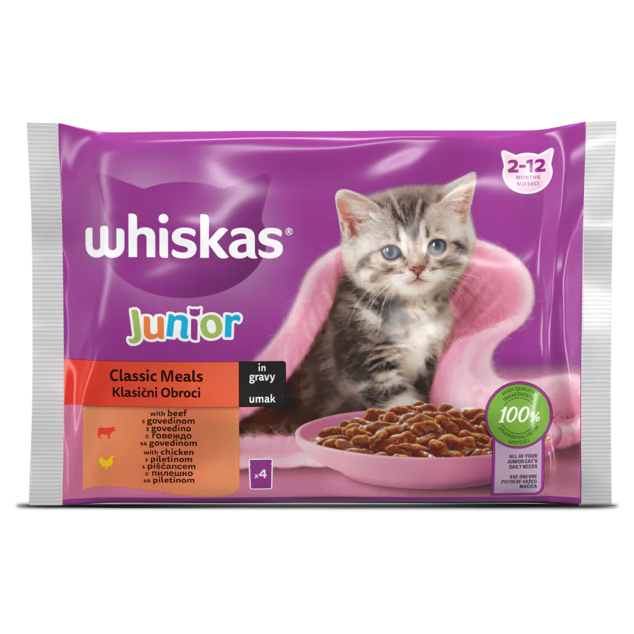 whiskas-junior-paucove-mesna-selekcia-4-h-85-gr-6583e86892487 Whiskas Junior паучове за подрастващи котки - месна селекция 4 х 85 гр - Image 1