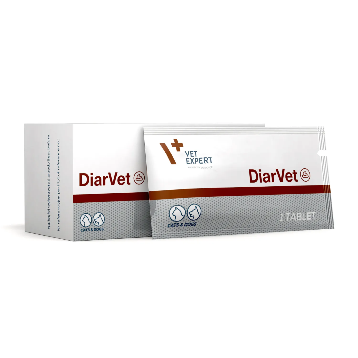 diarvet Vet Expert DiarVet Tablets / Хранителна добавка под формата на изключително вкусна, делима таблетка, подпомагащ лечението на диария при кучета и котки. - 1 таблетка - Image 1