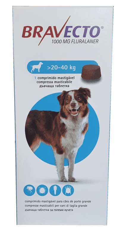 Bravecto / Бравекто дъвчащи таблетки за големи кучета 20-40 кг